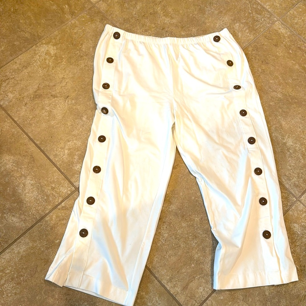 Women’s Soft Surroundings Wide Leg Cropped Beach Pants Size 1X